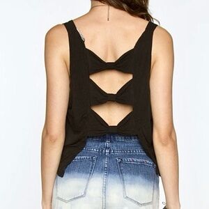 Brandy Melville Black Bow Back Tank